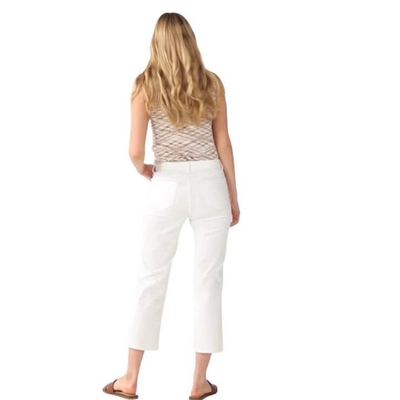 Nine West Orchard White High Rise Crop Straight Button Fly Jeans Plus Size‎ 18 - Picture 2 of 9